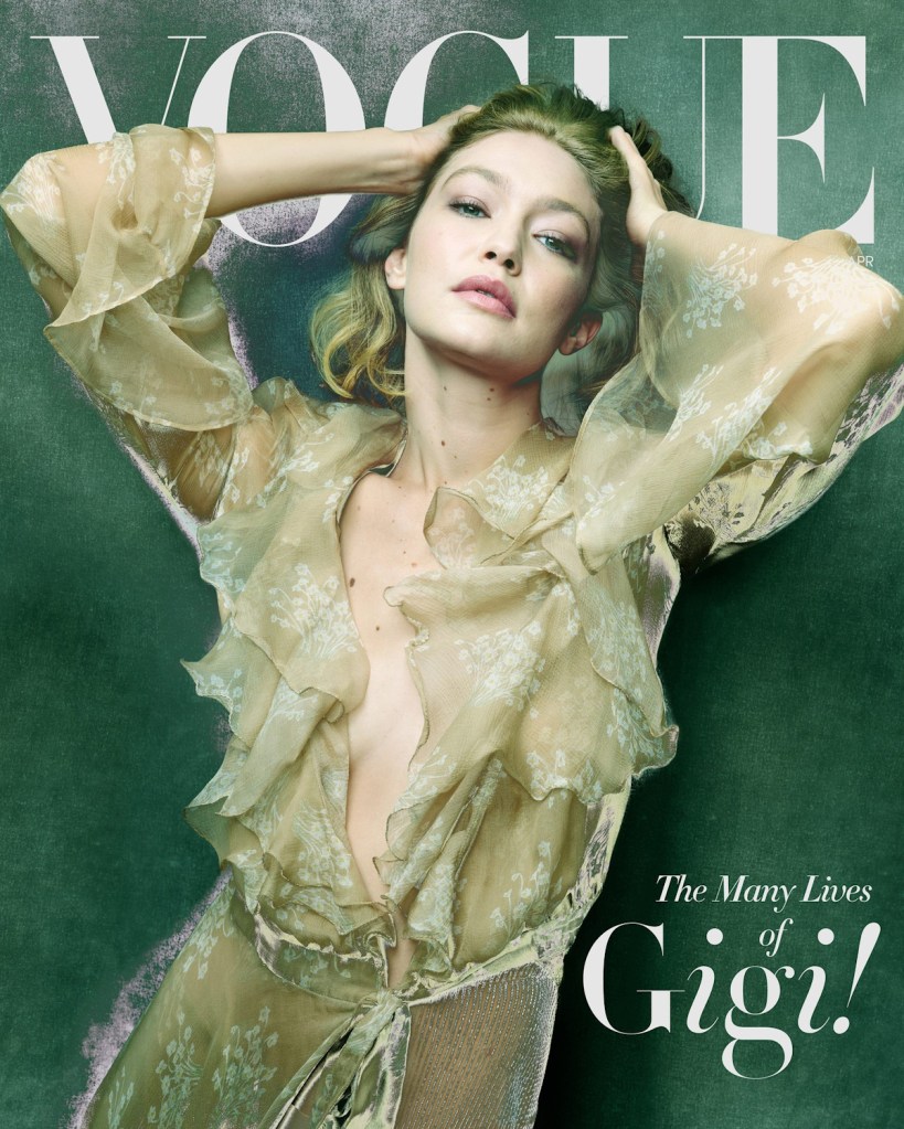 US Vogue April 2025 : Gigi Hadid by Annie Leibovitz
