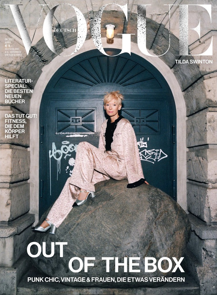 Vogue Germany April 2025 : Tilda Swinton by Roman Goebel